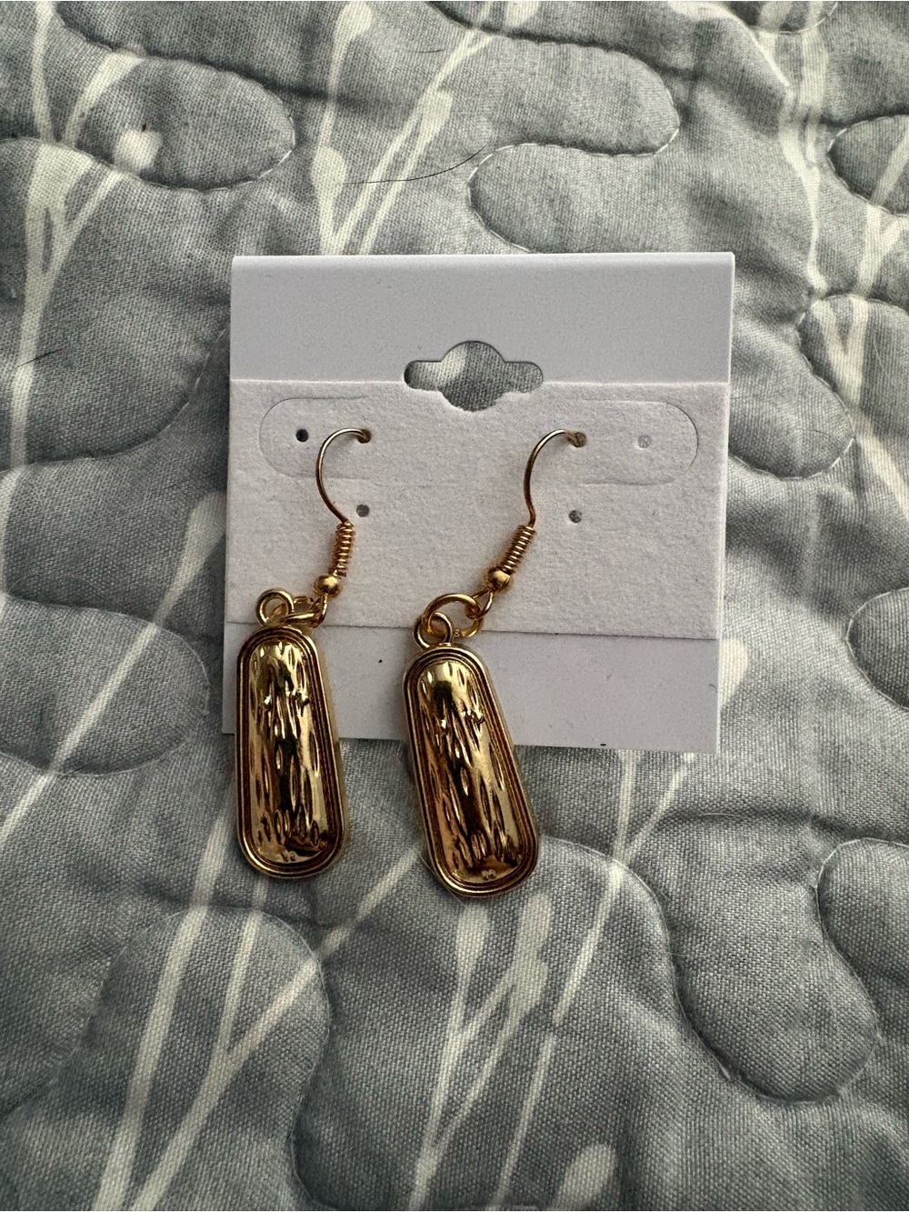 Gold Textured Dangle Earrings